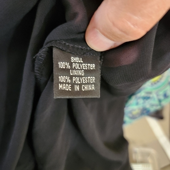 NWT Adrianna Pappel Dress SS High Low Hem Black w Floral Detailing, sz 10 - Picture 7 of 11